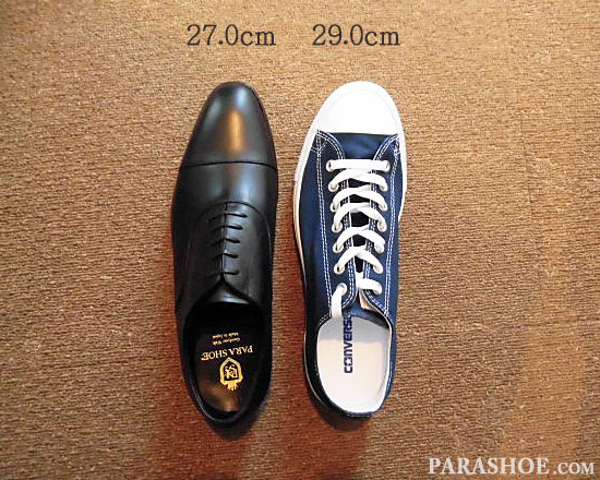 スニーカーと革靴 ビジネスシューズ 紳士靴 のサイズ感の違いと大きさを比較 革靴やローファーを通販でお求めの際のご参考 靴専門通販サイト 靴 のパラダイス