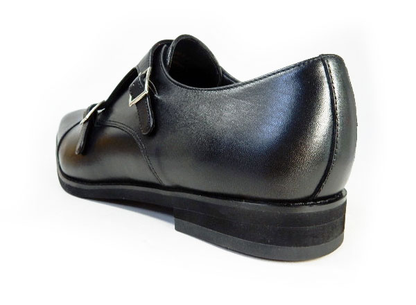パラブーツ　革靴　ダブルモンクシューズ　厚底　黒　美品　24.5〜25cm相当