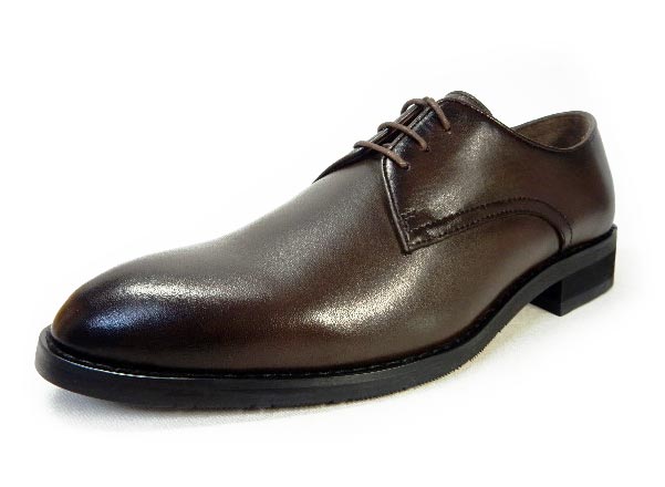 PARASHOE 本革 プレーントゥ ビジネスシューズ  ダークブラウン（濃茶）ワイズ（足幅）3E（EEE）22cm（22.0cm）、22.5cm、23cm（23.0cm）、23.5cm、24cm（24.0cm）  【小さいサイズ（スモールサイズ）革靴・紳士靴】
